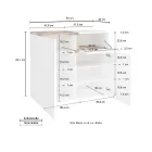 Porte-chaussures d'entrée 3 ou 4 portes en bois blanc et ardoise ou érable - Tiscali Viadurini