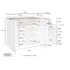 Porte-chaussures d'entrée 3 ou 4 portes en bois blanc et ardoise ou érable - Tiscali Viadurini