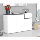 Porte-chaussures d'entrée 3 ou 4 portes en bois blanc et ardoise ou érable - Tiscali Viadurini