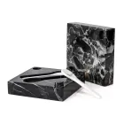 Coffret Caviar avec Cuillères en Marbre de Carrare Portoro - Jerry Viadurini