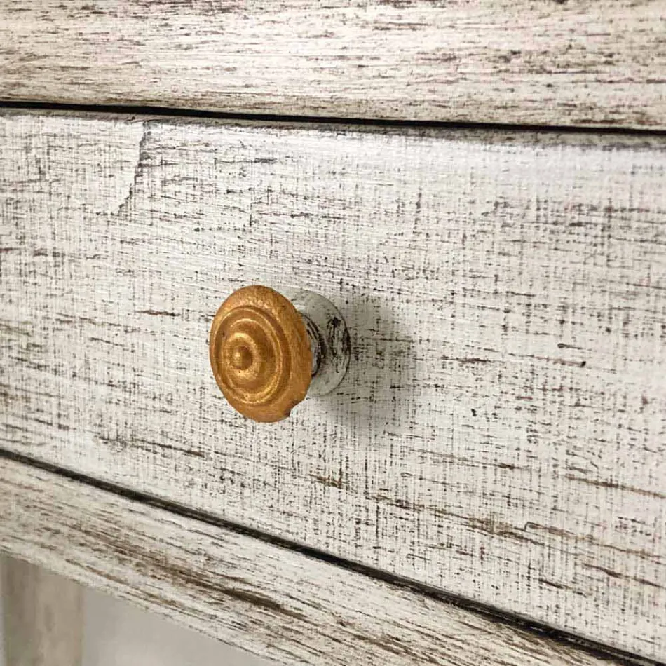 Bureau d'écriture fait main en bois massif avec 4 tiroirs Made in Italy - Amela Viadurini