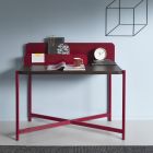 Bureau moderne en métal coloré et bois de chêne de design italien - Nadin Viadurini