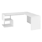 Bureau d'Angle Moderne Design Bois Blanc Brillant ou Ardoise - Michel Viadurini