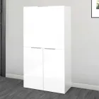 Bureau mural blanc moderne en bois poli design italien - Ghero Viadurini