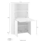 Bureau d'angle moderne blanc en bois poli design italien - Ghero Viadurini