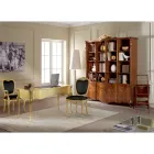 Bureau Classique 5 Tiroirs en Bois et Ecocuir Made in Italy - Commodo Viadurini