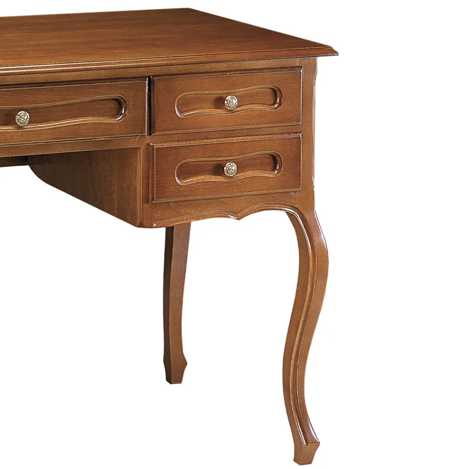 Bureau avec 5 tiroirs en merisier patiné Made in Italy - Opi Viadurini