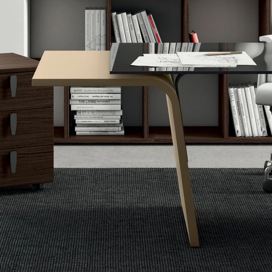 Bureau avec plateau en verre Andrea Stramigioli - Frafalla Viadurini