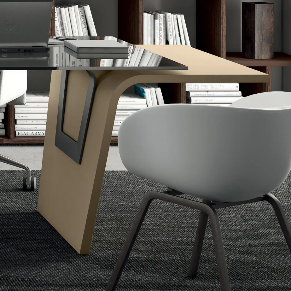 Bureau avec plateau en verre Andrea Stramigioli - Frafalla Viadurini