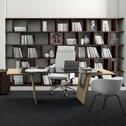 Bureau avec plateau en verre Andrea Stramigioli - Frafalla Viadurini