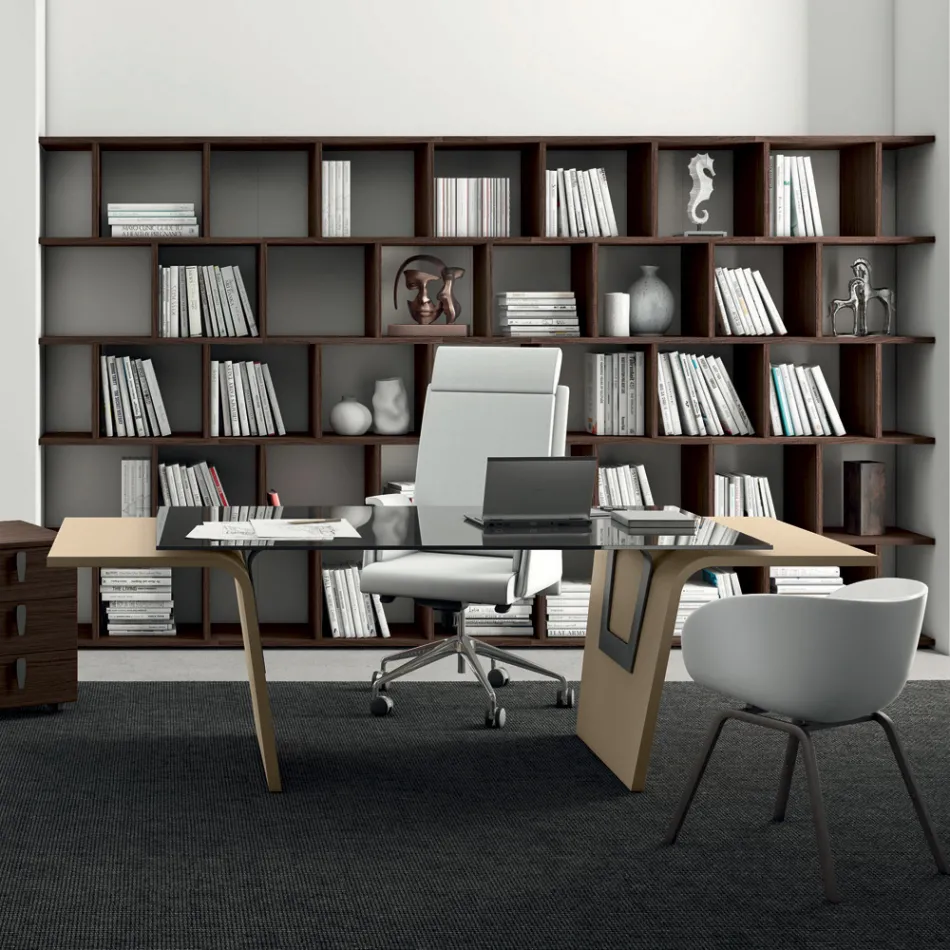 Bureau avec plateau en verre Andrea Stramigioli - Frafalla Viadurini