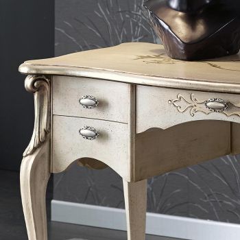 Bureau de salon en bois de luxe à 5 tiroirs fabriqué en Italie - Caligola