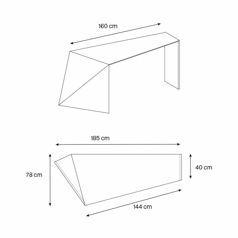 Bureau de bureau design moderne en verre extralight fabriqué en Italie - Rosalia Viadurini