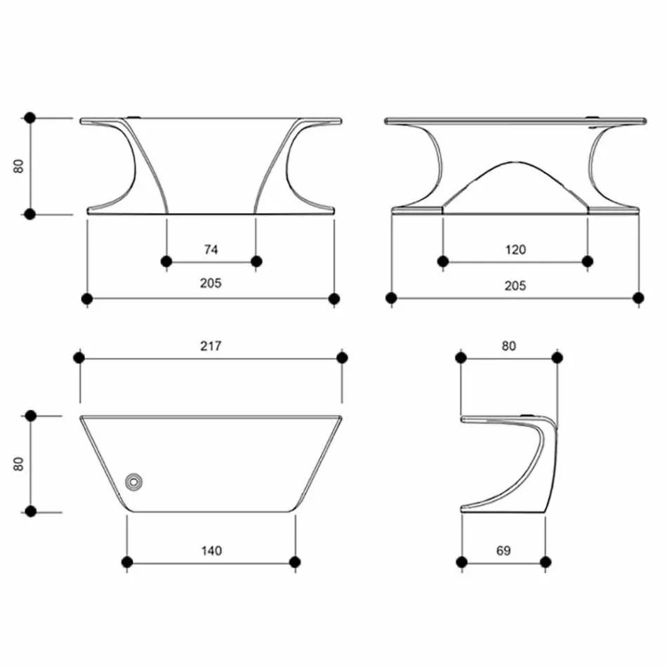 Bureau moderne fabriqué en Italie, Cerami Viadurini