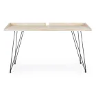 Bureau Design en Acier et Plateau en Bois Style Industriel - Secrétaire Viadurini
