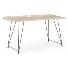 Bureau Design en Acier et Plateau en Bois Style Industriel - Secrétaire Viadurini