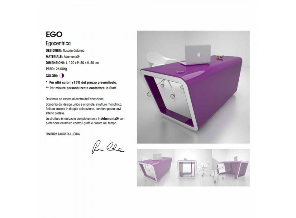 Bureau design en Adamantx® Ego Made in Italy