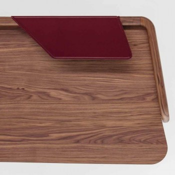 Bureau design en métal avec plateau en bois Made in Italy - Bonaldo Scriba
