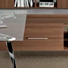 Bureau de direction en verre avec armoire intégrée - Serio Viadurini