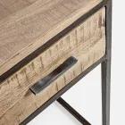 Bureau en acier et bois d'acacia avec 2 tiroirs Homemotion - Benver Viadurini