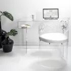 Bureau en plexiglas transparent avec étagère Made in Italy - Studiorum Viadurini