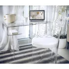 Bureau en plexiglas transparent avec étagère Made in Italy - Studiorum Viadurini