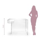 Bureau en plexiglas transparent avec étagère Made in Italy - Studiorum Viadurini
