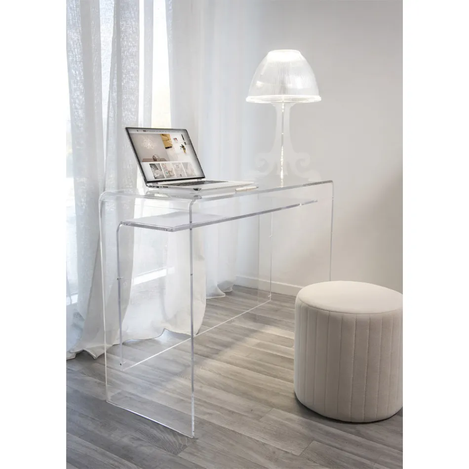 Bureau moderne en plexiglas transparent produit en Italie, Barga Viadurini