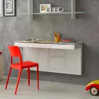 Bureau suspendu en cristal avec structure métallique Made in Italy - Silicon Viadurini