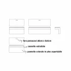 Bureau suspendu en cristal avec structure métallique Made in Italy - Silicon Viadurini