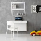 Bureau suspendu en cristal avec structure métallique Made in Italy - Silicon Viadurini