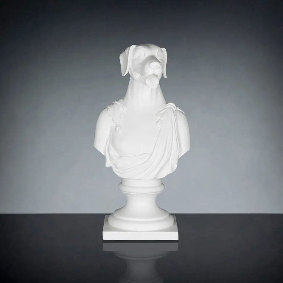 Sculpture en céramique blanche artisanale 100% Made in Italy Fabas 1 Viadurini