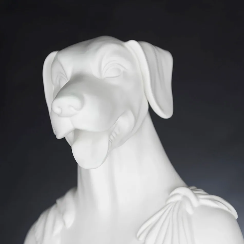 Sculpture en céramique blanche artisanale 100% Made in Italy Fabas 1 Viadurini