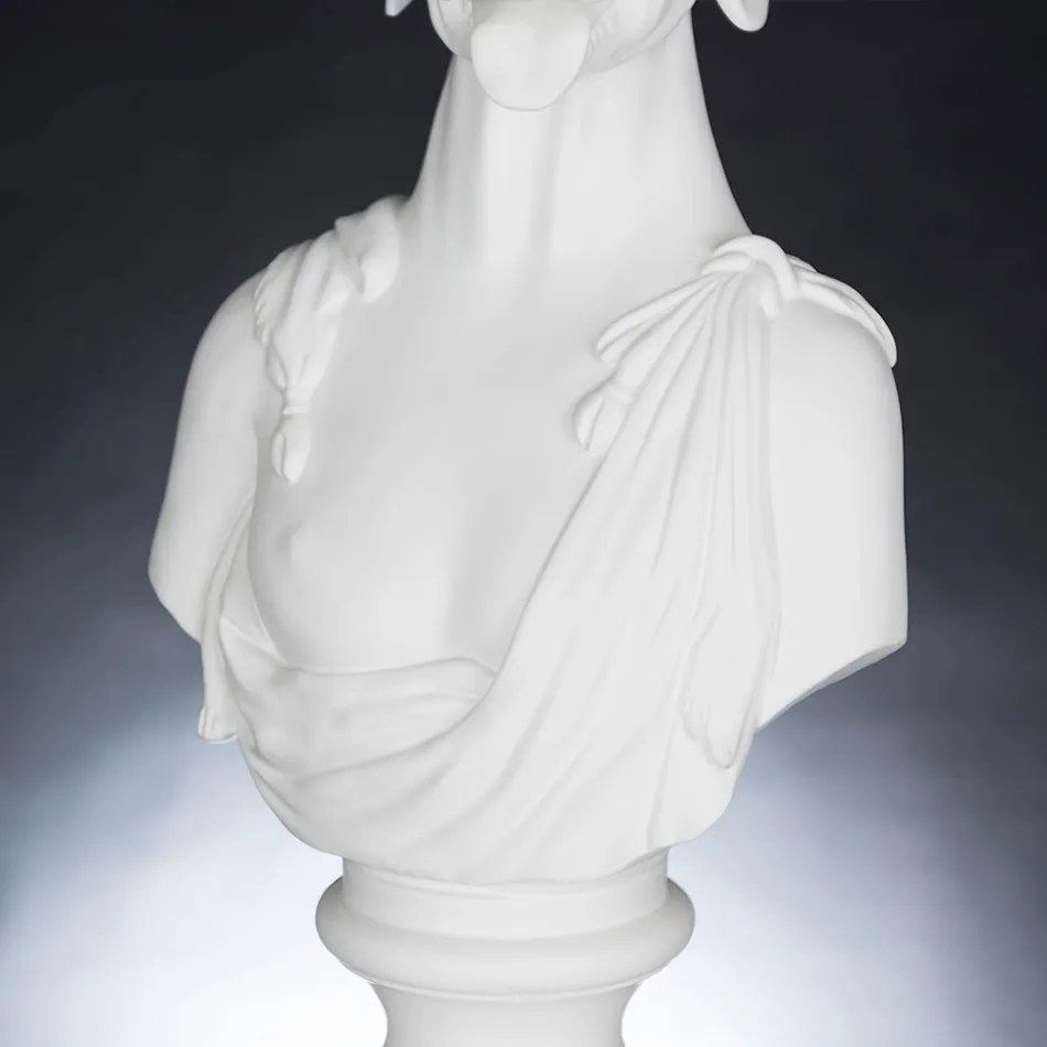 Sculpture en céramique blanche artisanale 100% Made in Italy Fabas 1 Viadurini