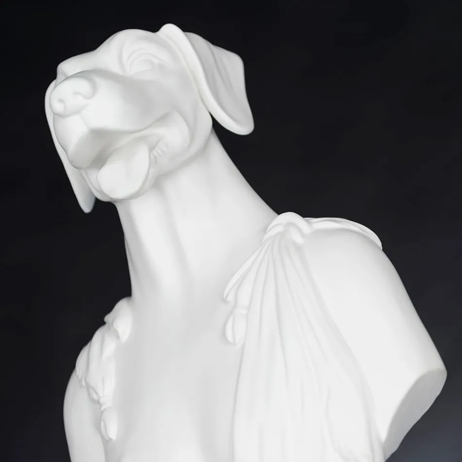 Sculpture en céramique blanche artisanale 100% Made in Italy Fabas 1 Viadurini