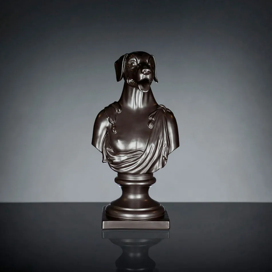 Sculpture en céramique artisanale noire 100% Made in Italy Fabas 2 Viadurini