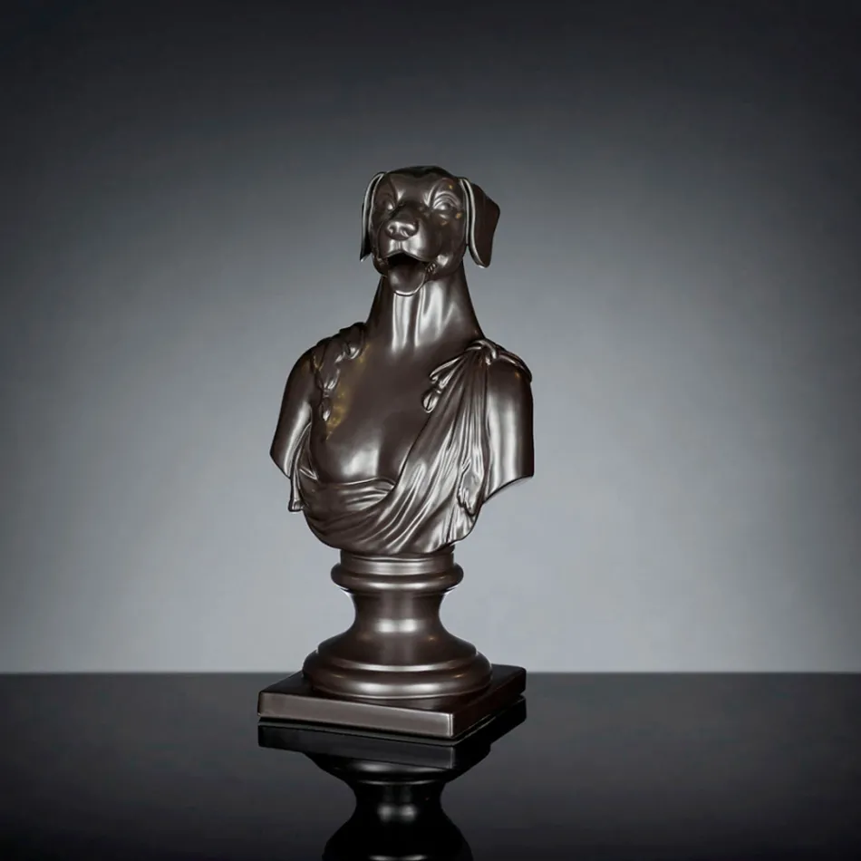 Sculpture en céramique artisanale noire 100% Made in Italy Fabas 2 Viadurini