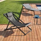 Chaise longue de jardin en aluminium peint et textilène, 2 pièces - Jhonathan Viadurini