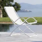 Chaise longue de jardin pliante en acier galvanisé Made in Italy 2 pièces - Hobbit Viadurini