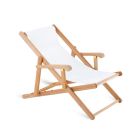 Chaise longue pliante en teck avec housse en coton Made in Italy - Sleepy Viadurini