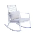 Chaise à bascule d'extérieur en aluminium avec coussin rembourré - Brontolo Viadurini