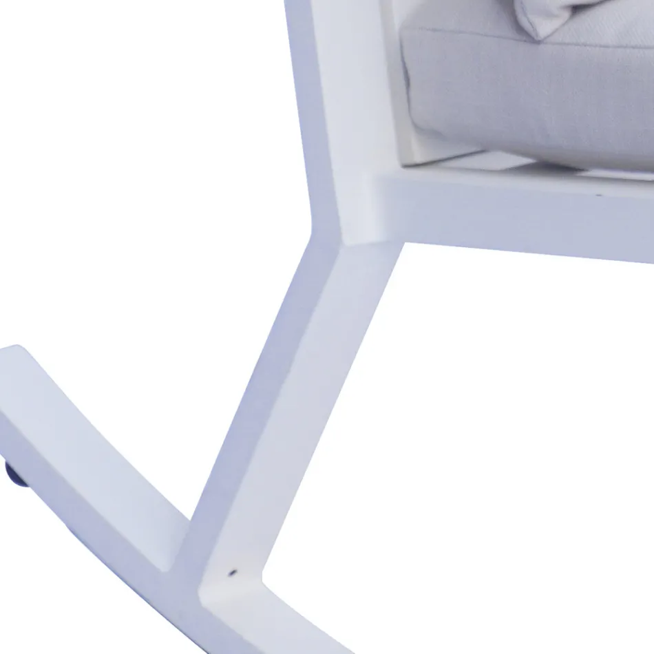 Chaise à bascule d'extérieur en aluminium avec coussin rembourré - Brontolo Viadurini