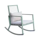 Chaise à bascule d'extérieur en aluminium avec coussin rembourré - Brontolo Viadurini