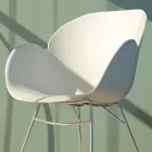 Rocking Chair de Salon en Métal et Polypropylène, 2 Pièces - Lorena Viadurini