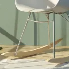 Rocking Chair de Salon en Métal et Polypropylène, 2 Pièces - Lorena Viadurini