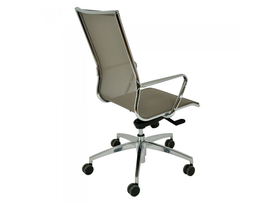 Chaise de bureau pivotante haute ergonomique avec roues et accoudoirs - Filanna Viadurini