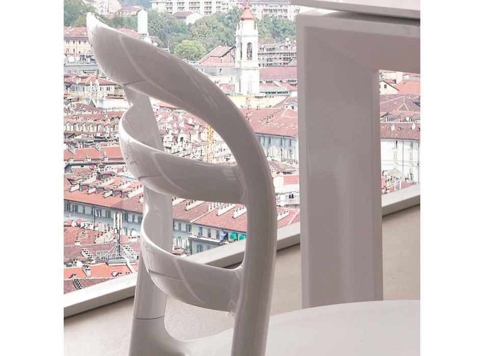Chaise blanche au design moderne Derulo Viadurini