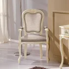 Tête de Table Chaise en Bois Rembourrée en Tissu Made in Italy - Majesty Viadurini