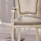 Tête de Table Chaise en Bois Rembourrée en Tissu Made in Italy - Majesty Viadurini