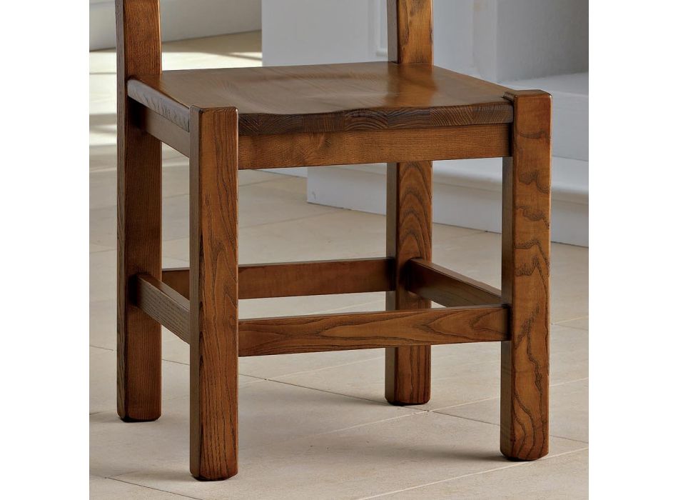 Chaise de cuisine classique en bois de hêtre massif Made in Italy - Lavinia Viadurini